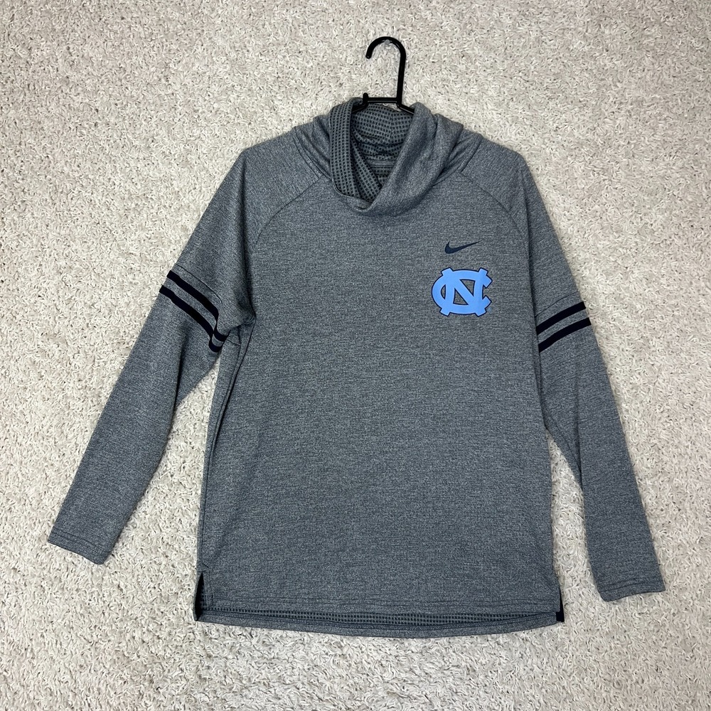 North Carolina Tar Heels UNC Mock Neck Nike Shirt Womens Medium Gray